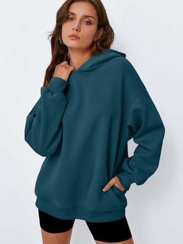 Women's Oversized Fleece Hoodie Pullover Hooded Sweatshirt Long Sleeve Tops - Picture 31 of 104