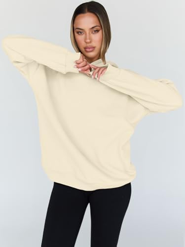 Women's Oversized Fleece Hoodie Pullover Hooded Sweatshirt Long Sleeve Tops - Picture 51 of 104