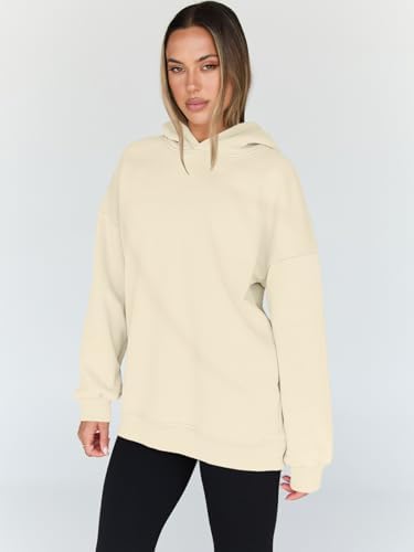 Women's Oversized Fleece Hoodie Pullover Hooded Sweatshirt Long Sleeve Tops - Picture 52 of 104