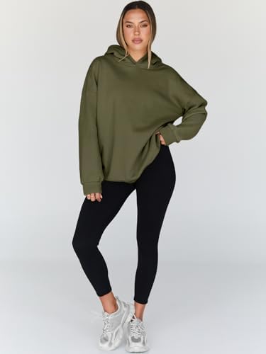Women's Oversized Fleece Hoodie Pullover Hooded Sweatshirt Long Sleeve Tops - Picture 59 of 104
