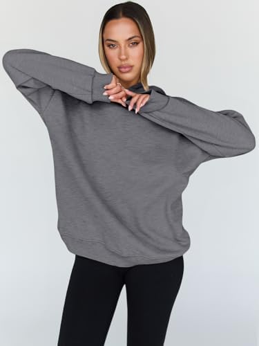 Women's Oversized Fleece Hoodie Pullover Hooded Sweatshirt Long Sleeve Tops - Picture 61 of 104