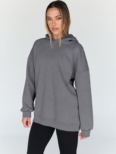 Women's Oversized Fleece Hoodie Pullover Hooded Sweatshirt Long Sleeve Tops - Picture 62 of 104