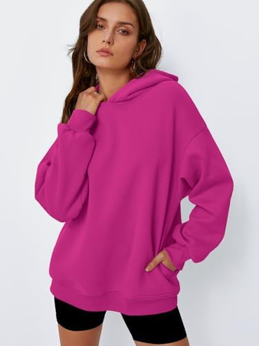 Women's Oversized Fleece Hoodie Pullover Hooded Sweatshirt Long Sleeve Tops - Picture 81 of 104