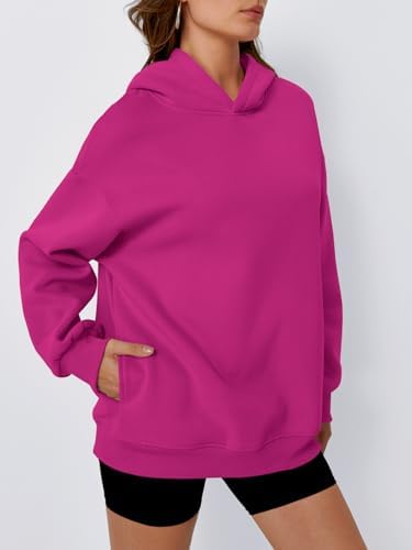 Women's Oversized Fleece Hoodie Pullover Hooded Sweatshirt Long Sleeve Tops - Picture 82 of 104
