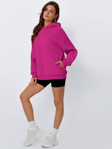 Women's Oversized Fleece Hoodie Pullover Hooded Sweatshirt Long Sleeve Tops - Picture 84 of 104