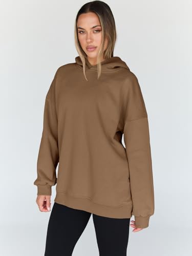 Women's Oversized Fleece Hoodie Pullover Hooded Sweatshirt Long Sleeve Tops - Picture 87 of 104