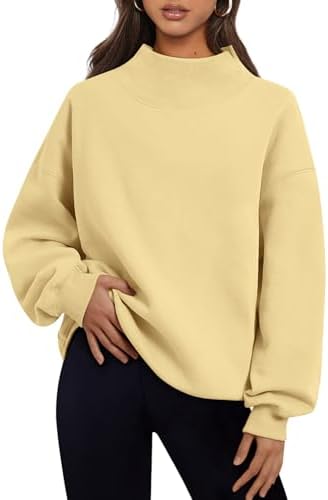 Women's Turtleneck Oversized Sweatshirt - Fall Pullover Hoodie Long Sleeve Top - Picture 26 of 28