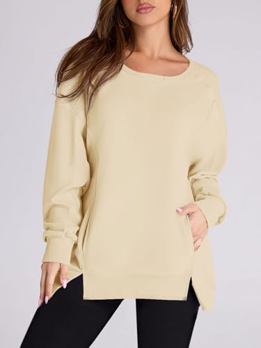 Women's Fleece Oversized Hoodie Long Sleeve Pullover with Pocket Fall Sweatshirt - Picture 11 of 20