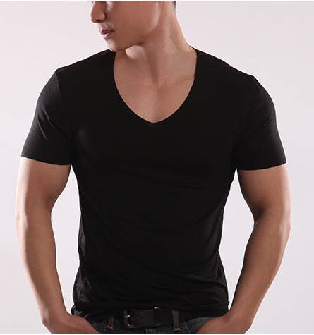 Men's Trendy Traceless Solid V-neck T-shirt Slim-fit Casual Fashion T-shirt - Bild 21 von 25
