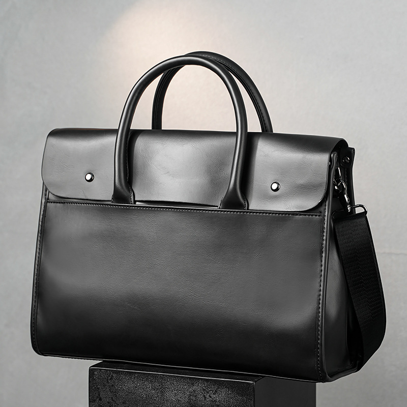 Herren Aktentasche Kunstleder wasserdicht leicht lässig Schultertasche Handtasche - Bild 25 von 25