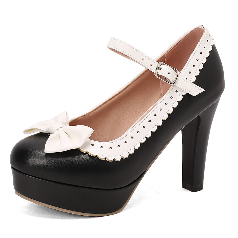 2025 Frühling Damenschuhe süße Schleife flache Schuhe Plateau High Heels - Bild 14 von 16