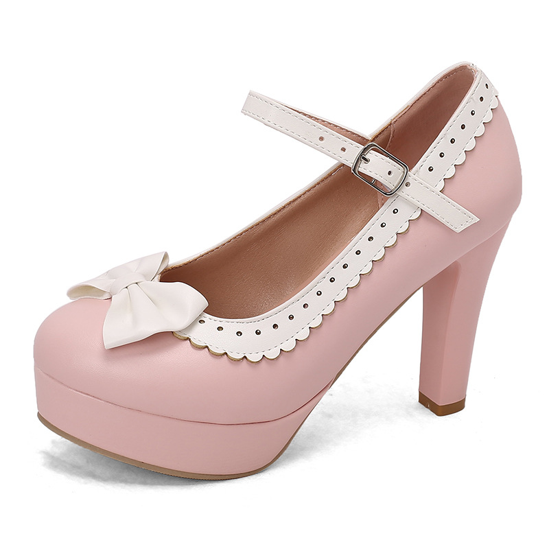 2025 Frühling Damenschuhe süße Schleife flache Schuhe Plateau High Heels - Bild 16 von 16