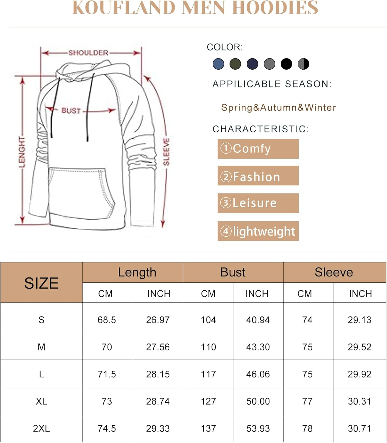 Men's Performance Fleece Hoodie Gym Workout Pullover Quick-Dry Long Sleeve - Picture 23 of 53