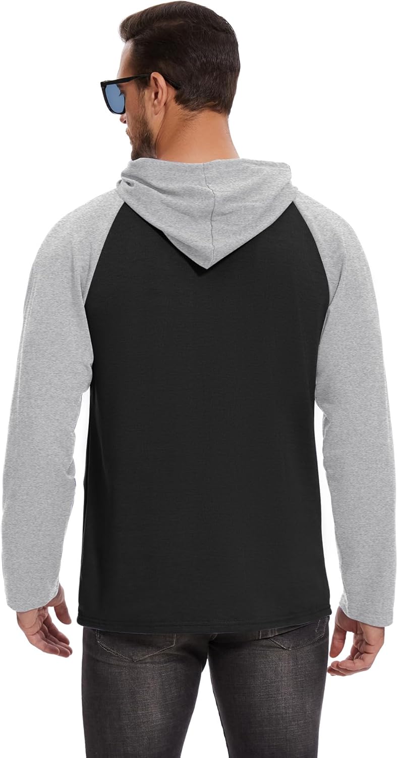 Men's Performance Fleece Hoodie Gym Workout Pullover Quick-Dry Long Sleeve - Picture 33 of 53