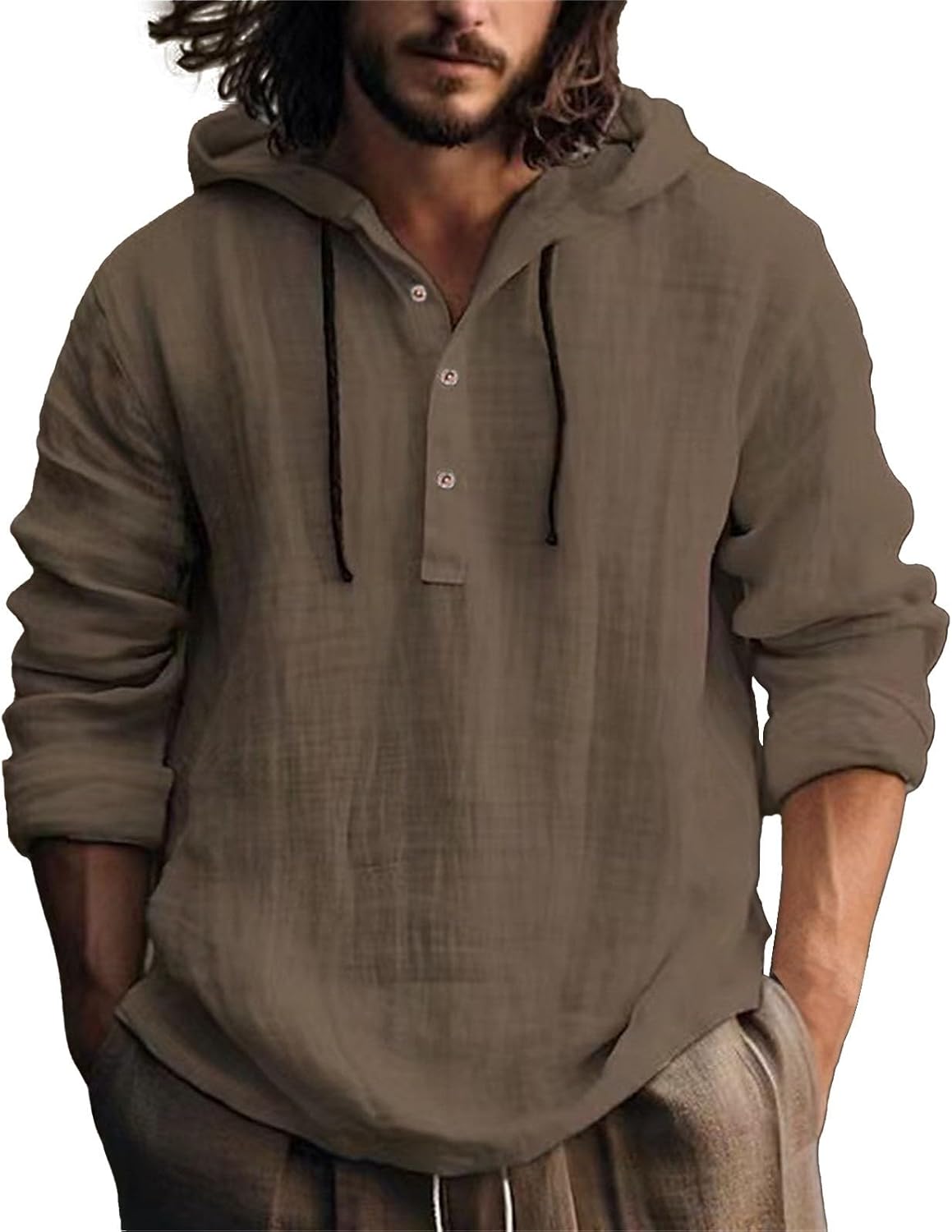 Cotton Lightweight Hoodies for Mens Casual Long Sleeve Pullover Hooded Fashion S - Picture 15 of 18