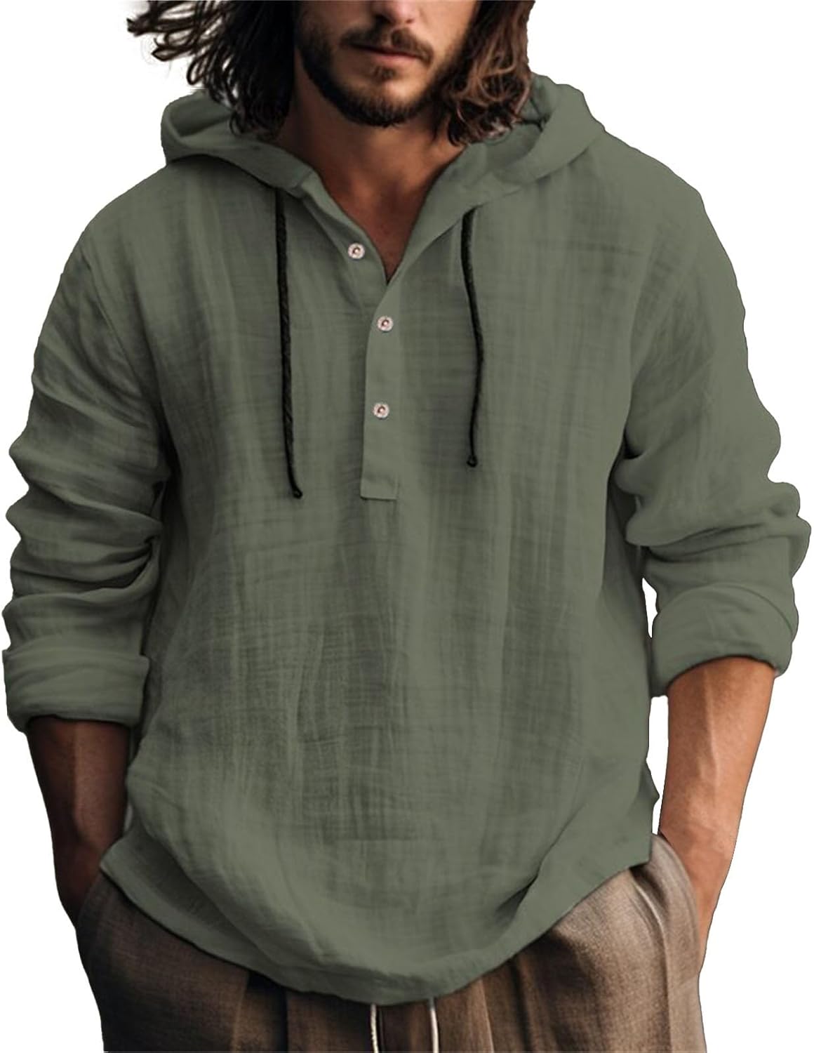 Cotton Lightweight Hoodies for Mens Casual Long Sleeve Pullover Hooded Fashion S - Picture 16 of 18