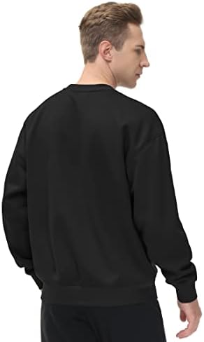 Men's Thick Fleece Crewneck Sweatshirt - Soft Loose Fit Basic Pullover Winter - Picture 16 of 58
