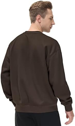 Men's Thick Fleece Crewneck Sweatshirt - Soft Loose Fit Basic Pullover Winter - Picture 24 of 58