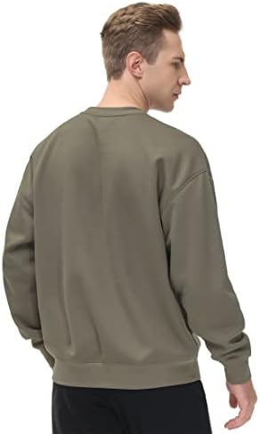 Men's Thick Fleece Crewneck Sweatshirt - Soft Loose Fit Basic Pullover Winter - Picture 31 of 58