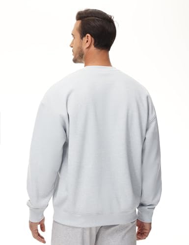 Men's Thick Fleece Crewneck Sweatshirt - Soft Loose Fit Basic Pullover Winter - Picture 41 of 58
