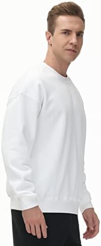 Men's Thick Fleece Crewneck Sweatshirt - Soft Loose Fit Basic Pullover Winter - Picture 48 of 58