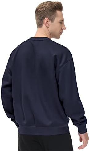 Men's Thick Fleece Crewneck Sweatshirt - Soft Loose Fit Basic Pullover Winter - Picture 53 of 58