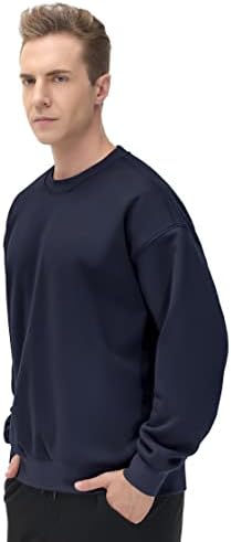 Men's Thick Fleece Crewneck Sweatshirt - Soft Loose Fit Basic Pullover Winter - Picture 54 of 58