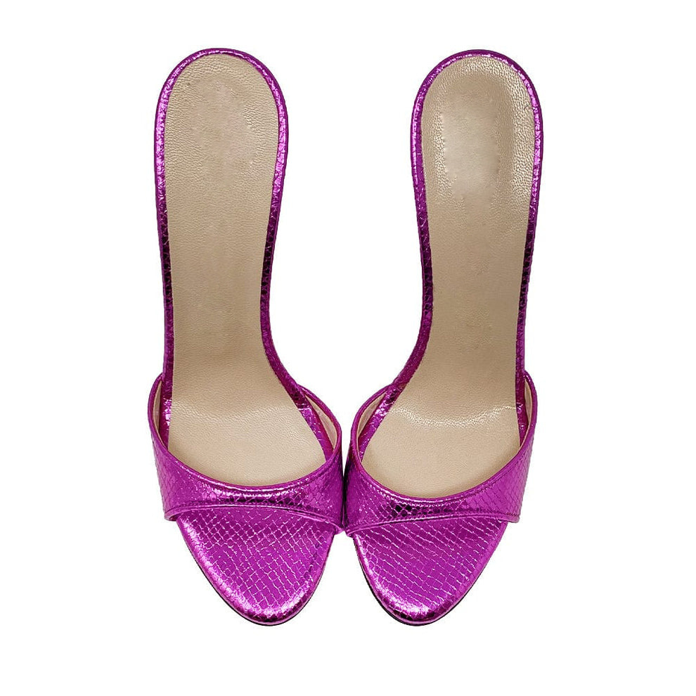 Women Slip On Summer Sandals Open Toe High Stiletto Heels Mules Slippers Shoes - Picture 11 of 12
