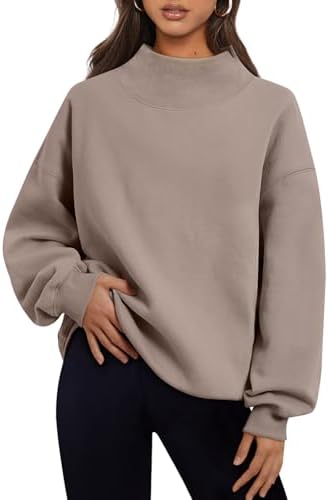 Women's 2025 Turtleneck Oversized Sweatshirt Spring Fashion Long Sleeve - Picture 24 of 37