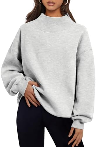 Women's 2025 Turtleneck Oversized Sweatshirt Spring Fashion Long Sleeve - Picture 25 of 37