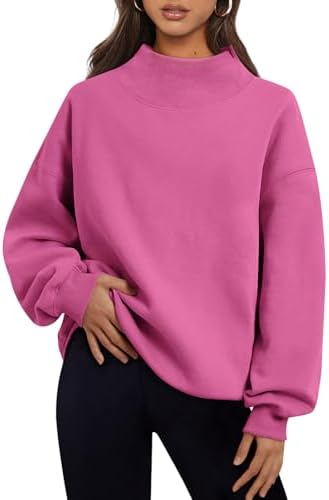 Women's 2025 Turtleneck Oversized Sweatshirt Spring Fashion Long Sleeve - Picture 26 of 37