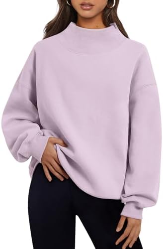 Women's 2025 Turtleneck Oversized Sweatshirt Spring Fashion Long Sleeve - Picture 27 of 37