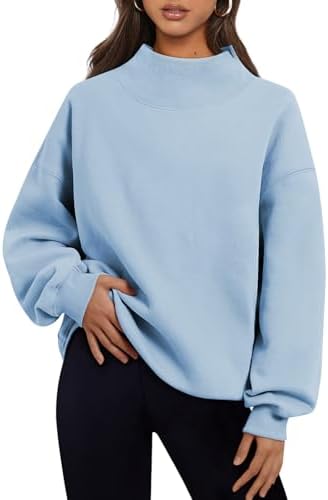 Women's 2025 Turtleneck Oversized Sweatshirt Spring Fashion Long Sleeve - Picture 31 of 37