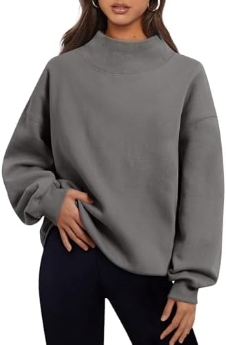 Women's 2025 Turtleneck Oversized Sweatshirt Spring Fashion Long Sleeve - Picture 30 of 37