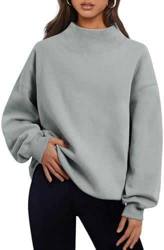 Women's 2025 Turtleneck Oversized Sweatshirt Spring Fashion Long Sleeve - Picture 28 of 37