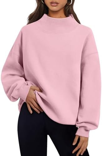 Women's 2025 Turtleneck Oversized Sweatshirt Spring Fashion Long Sleeve - Picture 32 of 37