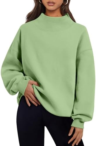Women's 2025 Turtleneck Oversized Sweatshirt Spring Fashion Long Sleeve - Picture 29 of 37