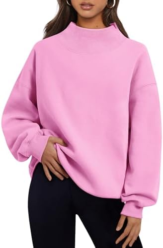 Women's 2025 Turtleneck Oversized Sweatshirt Spring Fashion Long Sleeve - Picture 34 of 37