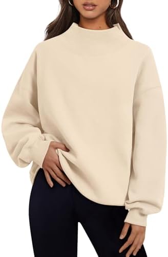 Women's 2025 Turtleneck Oversized Sweatshirt Spring Fashion Long Sleeve - Picture 35 of 37
