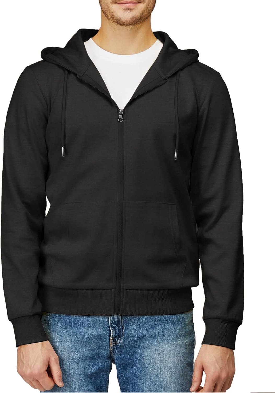 Men's Zip Up Hoodie Lightweight Long Sleeve Basic Slim Fit Cotton SweatShirt - Picture 31 of 201