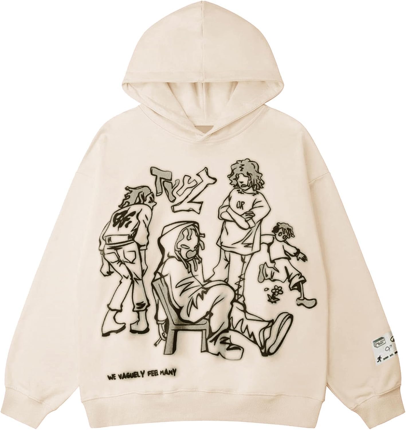 Vintage Graphic Hoodie Pullover - Casual Oversized Long Sleeve Sweatshirt - Picture 26 of 105