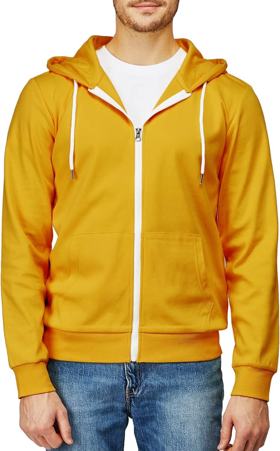 Men's Zip Up Hoodie Lightweight Long Sleeve Basic Slim Fit Cotton SweatShirt - Picture 60 of 201