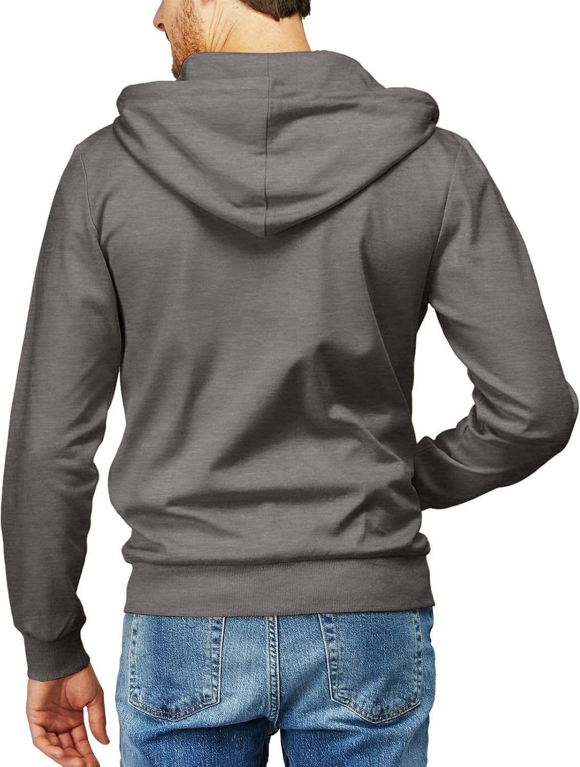 Men's Zip Up Hoodie Lightweight Long Sleeve Basic Slim Fit Cotton SweatShirt - Picture 68 of 201