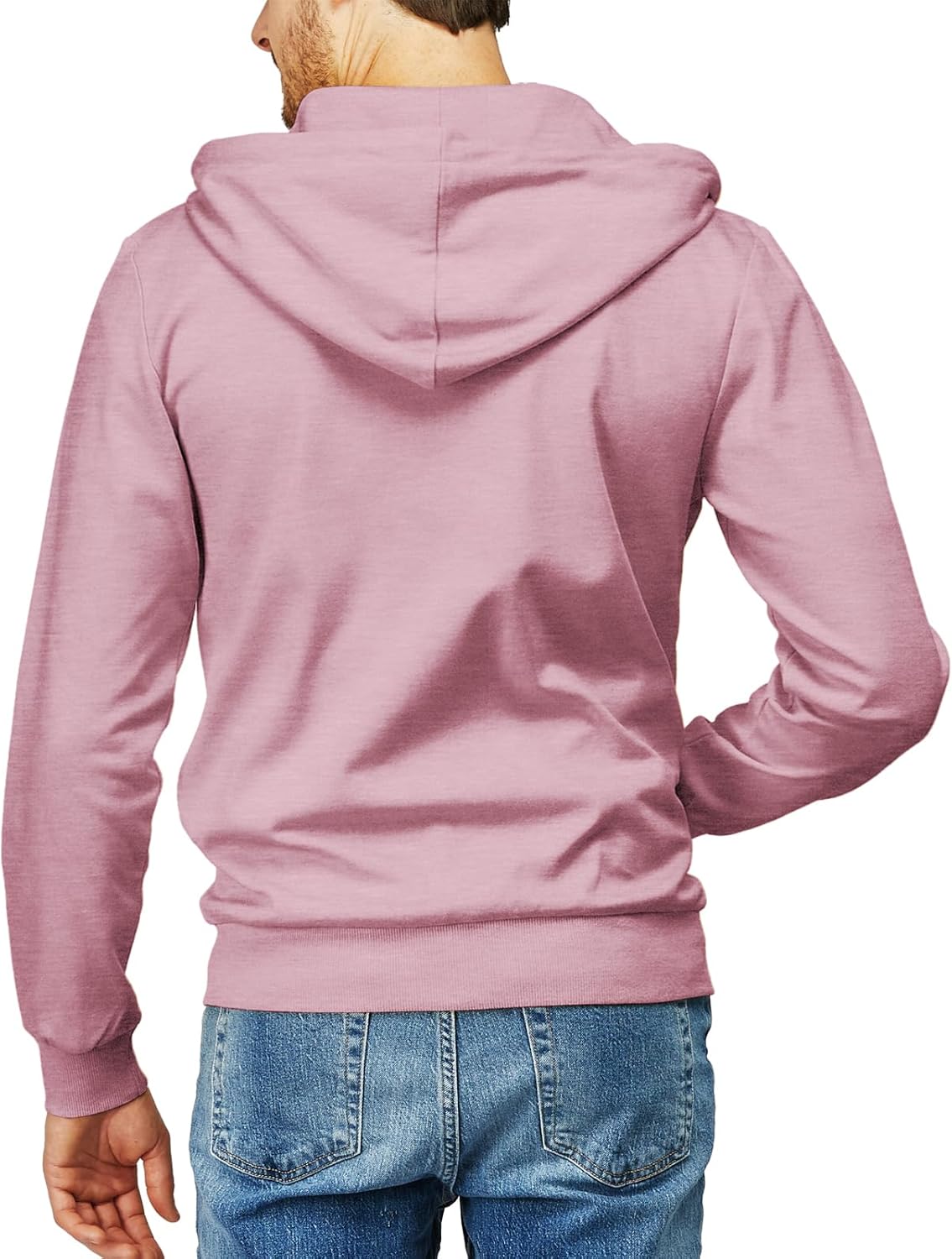 Men's Zip Up Hoodie Lightweight Long Sleeve Basic Slim Fit Cotton SweatShirt - Picture 74 of 201