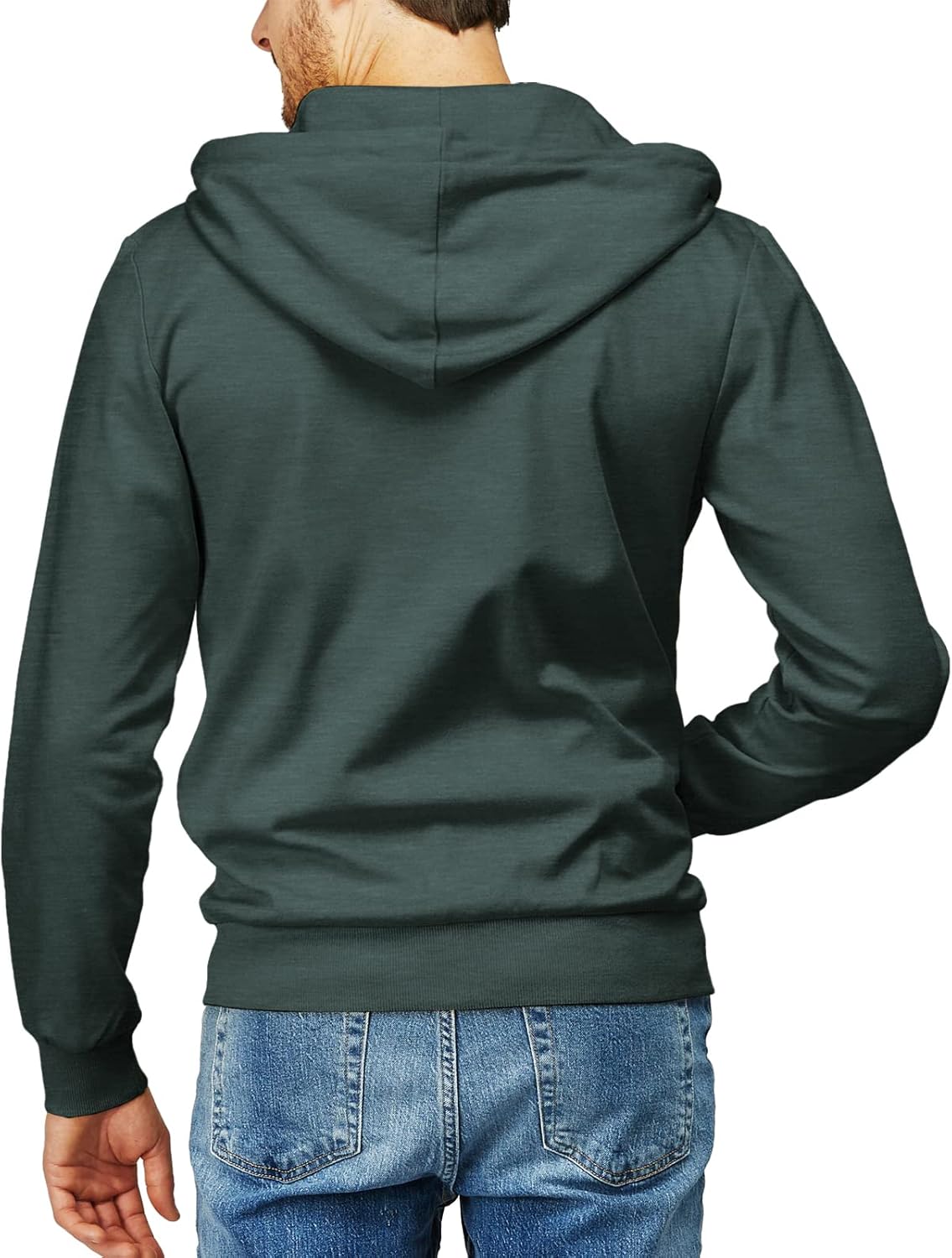 Men's Zip Up Hoodie Lightweight Long Sleeve Basic Slim Fit Cotton SweatShirt - Picture 92 of 201