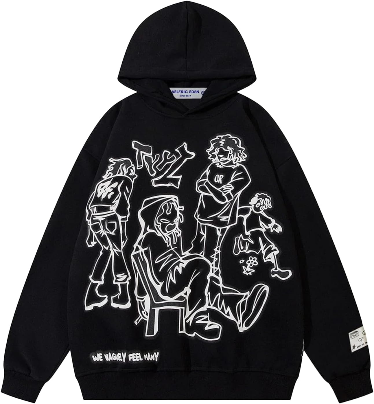 Vintage Graphic Hoodie Pullover - Casual Oversized Long Sleeve Sweatshirt - Picture 75 of 105