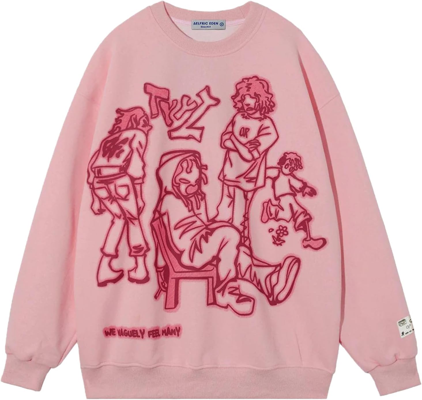 Vintage Graphic Hoodie Pullover - Casual Oversized Long Sleeve Sweatshirt - Picture 83 of 105