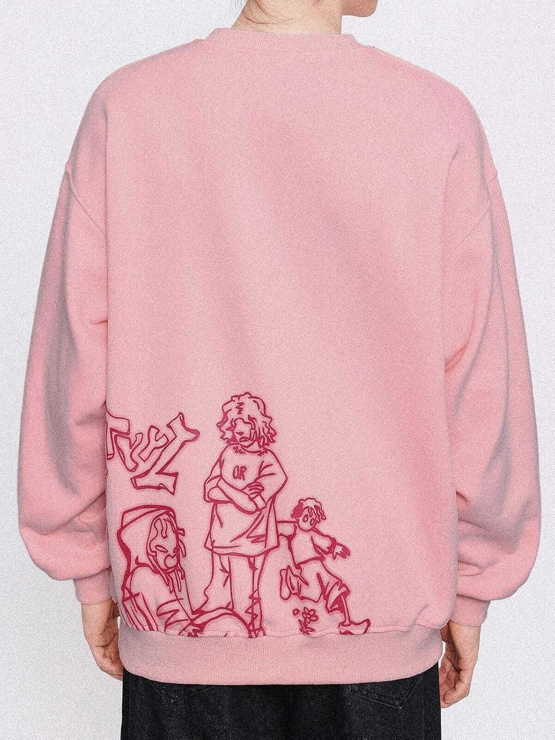 Vintage Graphic Hoodie Pullover - Casual Oversized Long Sleeve Sweatshirt - Picture 85 of 105