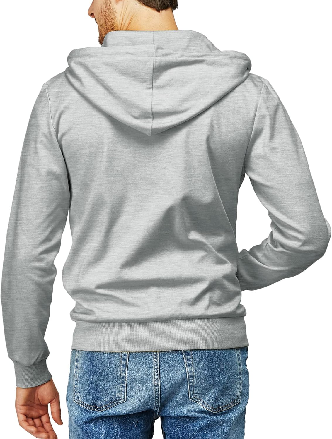 Men's Zip Up Hoodie Lightweight Long Sleeve Basic Slim Fit Cotton SweatShirt - Picture 103 of 201