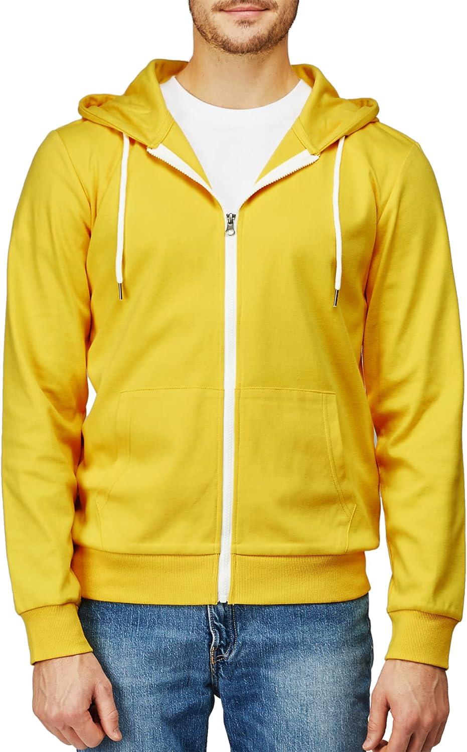 Men's Zip Up Hoodie Lightweight Long Sleeve Basic Slim Fit Cotton SweatShirt - Picture 114 of 201